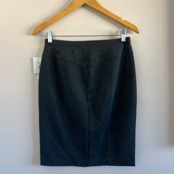 ELLEN TRACY | Charcoal Pencil Skirt with Side Detail - Picture 5 of 7